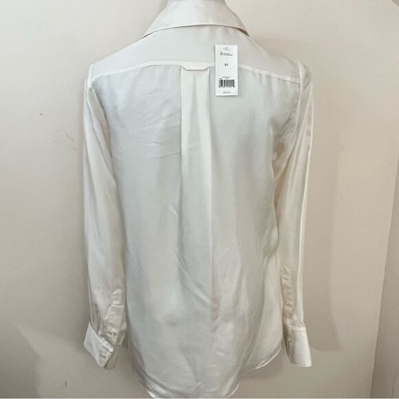 Banana Republic Cream Silk Button Down Blouse Top XS NEW - Picture 4 of 6